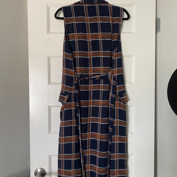 J.O.A. Orange and Blue Plaid Wrap Dress - Picture 5 of 5